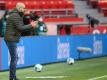 Leverkusens Trainer Peter Bosz muss in Augsburg weiter auf Torhüter Lukas Hradecky verzichten. Foto: Federico Gambarini/dpa