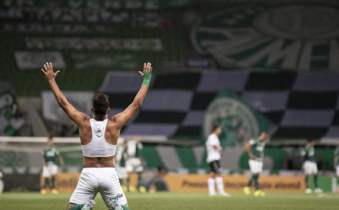 Torschütze Gabriel Menino von Palmeiras São Paulo hat allen Grund zur Freude. Foto: Lucas Figueiredo/Archiv/CBF/dpa