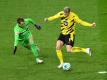 Haaland (r.) traf in der Hinrunde viermal gegen Hertha