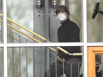Der scheidende Bundestrainer Joachim Löw in der DFB-Zentrale in Frankfurt am Main. Foto: Arne Dedert/dpa