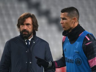 Juventus-Trainer Pirlo (l.) und Topstar Ronaldo Juventus-Trainer Pirlo (l.) und Topstar Ronaldo