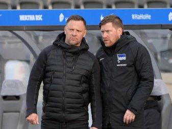 Hertha-Trainer Pal Dardai (l) im Gespräch mit Co-Trainer Andreas «Zecke» Neuendorf. Foto: Soeren Stache/dpa-Zentralbild/dpa Hertha-Trainer Pal Dardai (l) im Gespräch mit Co-Trainer Andreas «Zecke» Neuendorf. Foto: Soeren Stache/dpa-Zentralbild/dpa