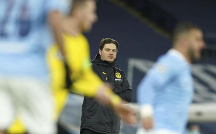 BVB-Trainer Edin Terzic zeigt sich trotz der Niederlage gegen City kämpferisch. Foto: Dave Thompson/AP/dpa