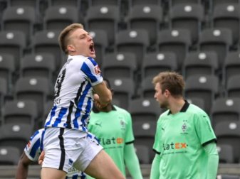 Sorgte nicht nur wegen seines Tores gegen Gladbach für Aufregung bei Hertha: Santiago Ascacibar. Foto: Soeren Stache/dpa-Zentralbild POOL/dpa Sorgte nicht nur wegen seines Tores gegen Gladbach für Aufregung bei Hertha: Santiago Ascacibar. Foto: Soeren Stache/dpa-Zentralbild POOL/dpa