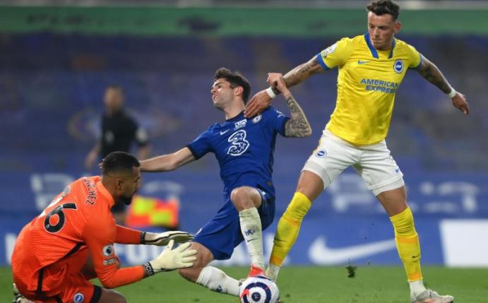 Christian Pulisic (M) kam mit Chelsea gegen Brighton & Hove Albion nicht über ein Remis hinaus. Foto: Mike Hewitt/PA Wire/dpa