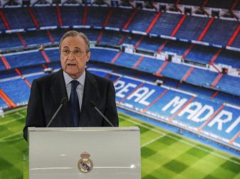 Real-Präsident Florentino Peréz glaubt noch an die Super League. Foto: Manu Fernandez/AP/dpa Real-Präsident Florentino Peréz glaubt noch an die Super League. Foto: Manu Fernandez/AP/dpa