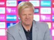 Bayern-Vorstand Oliver Kahn sitzt während einer Pressekonferenz auf dem Podium. Foto: Marco Donato/FC Bayern München AG/dpa