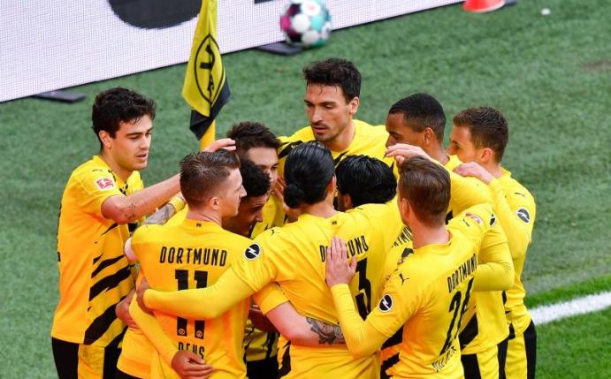 Borussia Dortmund gewann gegen RB Leipzig die Generalprobe für das DFB-Pokalfinale. Foto: Martin Meissner/dpa
