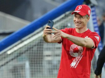 Ist auf Rekordkurs: Bayern-Torjäger Robert Lewandowski. Foto: Peter Kneffel/dpa-Pool/dpa