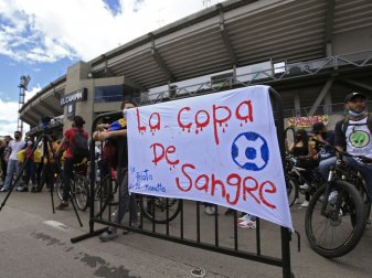 Die Demonstranten sprechen von der "Blut-Copa"