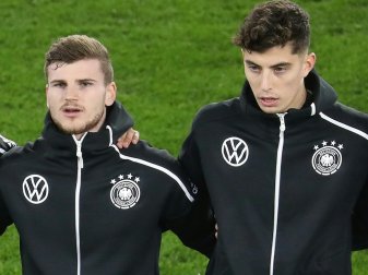 Reisen aus England an: Timo Werner (l.) und Kai Havertz Reisen aus England an: Timo Werner (l.) und Kai Havertz