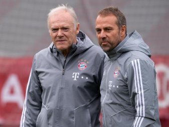 Hansi Flick (r) und Hermann Gerland hören beim FC Bayern München auf. Foto: Sven Hoppe/dpa Hansi Flick (r) und Hermann Gerland hören beim FC Bayern München auf. Foto: Sven Hoppe/dpa
