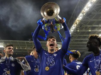 Kai Havertz fluchte vor Glück nach dem Champions-League-Sieg. Foto: Manu Fernandez/POOL AP/dpa Kai Havertz fluchte vor Glück nach dem Champions-League-Sieg. Foto: Manu Fernandez/POOL AP/dpa