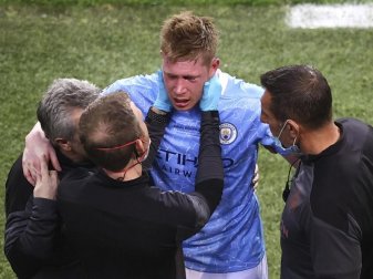Kevin De Bruyne verletzte sich im Champions-League-Finale. Foto: Michael Steele/Pool Getty/AP/dpa Kevin De Bruyne verletzte sich im Champions-League-Finale. Foto: Michael Steele/Pool Getty/AP/dpa