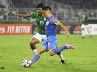 Sunil Chhetri hat 74 Länderspieltore für Indien erzielt Sunil Chhetri hat 74 Länderspieltore für Indien erzielt