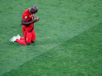 Romelu Lukaku (Belgien) feiert das 3:0 gegen Russland. Foto: Anton Vaganov/Reuters Pool/AP/dpa Romelu Lukaku (Belgien) feiert das 3:0 gegen Russland. Foto: Anton Vaganov/Reuters Pool/AP/dpa