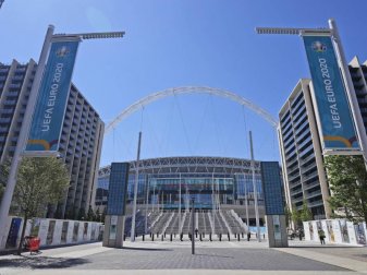 Für das EM-Finale im Wembley-Stadion werden 40.000 Zuschauer zugelassen. Foto: Frank Augstein/AP/dpa Für das EM-Finale im Wembley-Stadion werden 40.000 Zuschauer zugelassen. Foto: Frank Augstein/AP/dpa