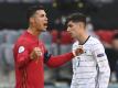 Portugals Cristiano Ronaldo bejubelt sein Tor zum zwischenzeitlichen 1:0 gegen Deutschland. Foto: Christof Stache/Pool AFP/dpa