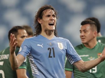 Stellte bei Uruguays gegen Bolivien den Endstand her: Edinson Cavani (M). Foto: Andre Penner/AP/dpa Stellte bei Uruguays gegen Bolivien den Endstand her: Edinson Cavani (M). Foto: Andre Penner/AP/dpa