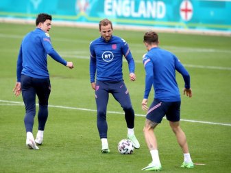 Englands Topstürmer Harry Kane (M) konnte bei dieser EM noch nicht treffen. Foto: Nick Potts/PA Wire/dpa Englands Topstürmer Harry Kane (M) konnte bei dieser EM noch nicht treffen. Foto: Nick Potts/PA Wire/dpa