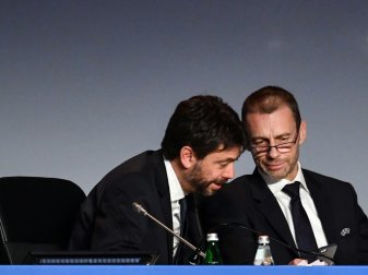 Präsidenten unter sich: Agnelli (l.) und Ceferin Präsidenten unter sich: Agnelli (l.) und Ceferin