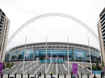 Der Ort des Endspiels: Das Londoner Wembley-Stadion. Foto: Zac Goodwin/PA Wire/dpa Der Ort des Endspiels: Das Londoner Wembley-Stadion. Foto: Zac Goodwin/PA Wire/dpa