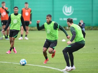 Neuzugang Aster Vranckx (M) und Stürmer Daniel Ginczek (r) während eines Trainingspieles. Foto: Swen Pförtner/dpa Neuzugang Aster Vranckx (M) und Stürmer Daniel Ginczek (r) während eines Trainingspieles. Foto: Swen Pförtner/dpa