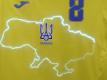 Bei der EM war der Slogan «Ruhm der Ukraine! - Ehre den Helden!» an den Trikots des ukrainischen Teams zu einem Politikum geworden. Foto: Uncredited/President of Ukrainian Association of Football Andrii Pavel Pavelko/AP/dpa