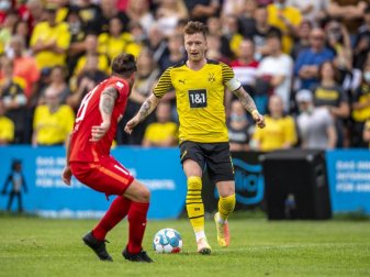 Für BVB-Kapitän Marco Reus ist der FC Bayern wieder der klarer Favorit auf die Meisterschaft. Foto: David Inderlied/dpa Für BVB-Kapitän Marco Reus ist der FC Bayern wieder der klarer Favorit auf die Meisterschaft. Foto: David Inderlied/dpa