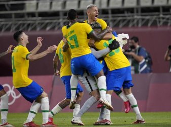 Brasiliens Fußballer stehen erneut im Olympia-Finale. Foto: Andre Penner/AP/dpa Brasiliens Fußballer stehen erneut im Olympia-Finale. Foto: Andre Penner/AP/dpa