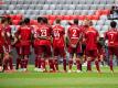 Team-Präsentation und Training des FC Bayern in der Allianz Arena mit Trainer Julian Nagelsmann (3.v.r.). Foto: Matthias Balk/dpa