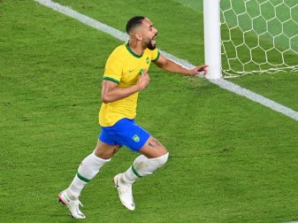 Matheus Cunha wurde mit Brasilien Olympiasieger Matheus Cunha wurde mit Brasilien Olympiasieger