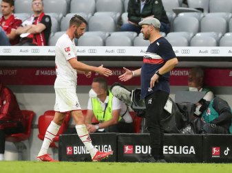 Kölns Mark Uth (l.) und Trainer Steffen Baumgart Kölns Mark Uth (l.) und Trainer Steffen Baumgart