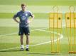 Thomas Müller beim Training der deutschen Nationalmannschaft. Foto: Christian Charisius/dpa