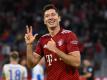 Traf dreimal gegen die Hertha: Bayerns Stürmerstar Robert Lewandowski. Foto: Sven Hoppe/dpa