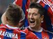 Sorgte mit seinem Fünferpack für Aufsehen: Bayerns Robert Lewandowski. Foto: Peter Kneffel(Peter Kneffel)