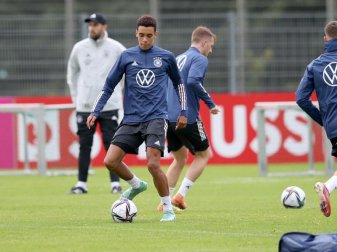 Jamal Musiala steht in der deutschen Startelf. Foto: Tom Weller/dpa Jamal Musiala steht in der deutschen Startelf. Foto: Tom Weller/dpa