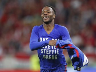 Raheem Sterling traf für England in Budapest. Foto: Laszlo Balogh/AP/dpa Raheem Sterling traf für England in Budapest. Foto: Laszlo Balogh/AP/dpa