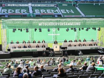 Die Mitgliederversammlung von Werder Bremen wurde im Weser-Stadion abgehalten. Foto: Mohssen Assanimoghaddam/dpa Die Mitgliederversammlung von Werder Bremen wurde im Weser-Stadion abgehalten. Foto: Mohssen Assanimoghaddam/dpa