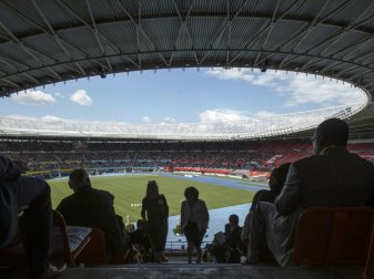 Impfaktion vor dem Ernst-Happel-Stadion