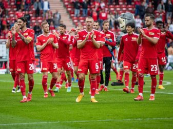 Für den 1. FC Union Berlin beginnt mit dem Spiel gegen Slavia Prag das Abenteuer Conference League. Foto: Andreas Gora/dpa Für den 1. FC Union Berlin beginnt mit dem Spiel gegen Slavia Prag das Abenteuer Conference League. Foto: Andreas Gora/dpa