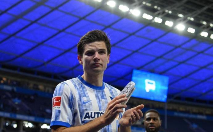 Jurgen Ekkelenkamp war der Matchwinner für die Berliner Hertha. Foto: Soeren Stache/dpa-Zentralbild/dpa