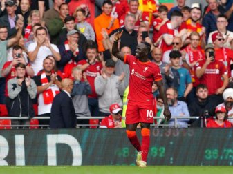 Liverpools Sadio Mane jubelt über sein Tor zum 1:0. Foto: Peter Byrne/PA Wire/dpa