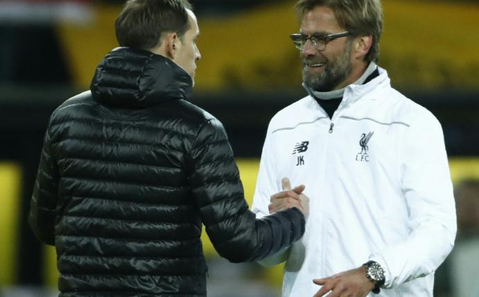Thomas Tuchel (l.) und Jürgen Klopp im Duell