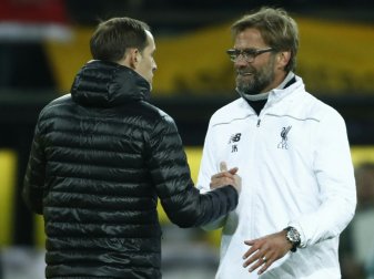 Thomas Tuchel (l.) und Jürgen Klopp im Duell Thomas Tuchel (l.) und Jürgen Klopp im Duell