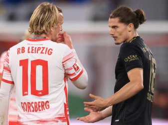 Bayern-Neuzugang Marcel Sabitzer (r) steht in Fürth nicht in der Startelf. Foto: Jan Woitas/dpa-Zentralbild/dpa Bayern-Neuzugang Marcel Sabitzer (r) steht in Fürth nicht in der Startelf. Foto: Jan Woitas/dpa-Zentralbild/dpa