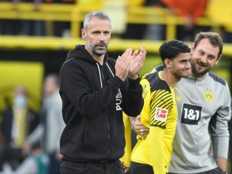 Dortmunds Trainer Marco Rose gibt sich vor der Partie in Mönchengladbach gelassen. Foto: Bernd Thissen/dpa Dortmunds Trainer Marco Rose gibt sich vor der Partie in Mönchengladbach gelassen. Foto: Bernd Thissen/dpa