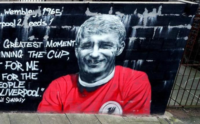 Verewigt auf einem Wandgemälde: Liverpool-Legende Roger Hunt ist im Alter von 83 Jahren gestorben. Foto: Peter Byrne/PA Wire/dpa