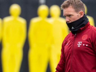 Trainer Julian Nagelsmann lobt die Verdienste des FC Bayern München. Foto: Sven Hoppe/dpa Trainer Julian Nagelsmann lobt die Verdienste des FC Bayern München. Foto: Sven Hoppe/dpa