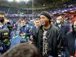 Der ehemalige Profi-Fußballer Ronaldo de Assis Moreira, besser bekannt als Ronaldinho, besucht die Champions-League-Partie im Prinzenpark. Foto: Jan Woitas/dpa